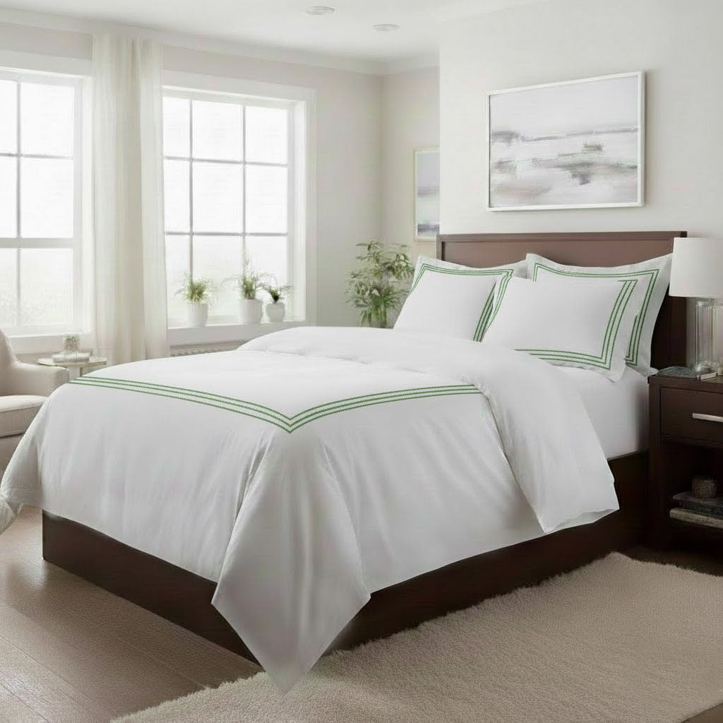 500TC Cotton Sateen Triple-Embroidery Duvet Cover Set