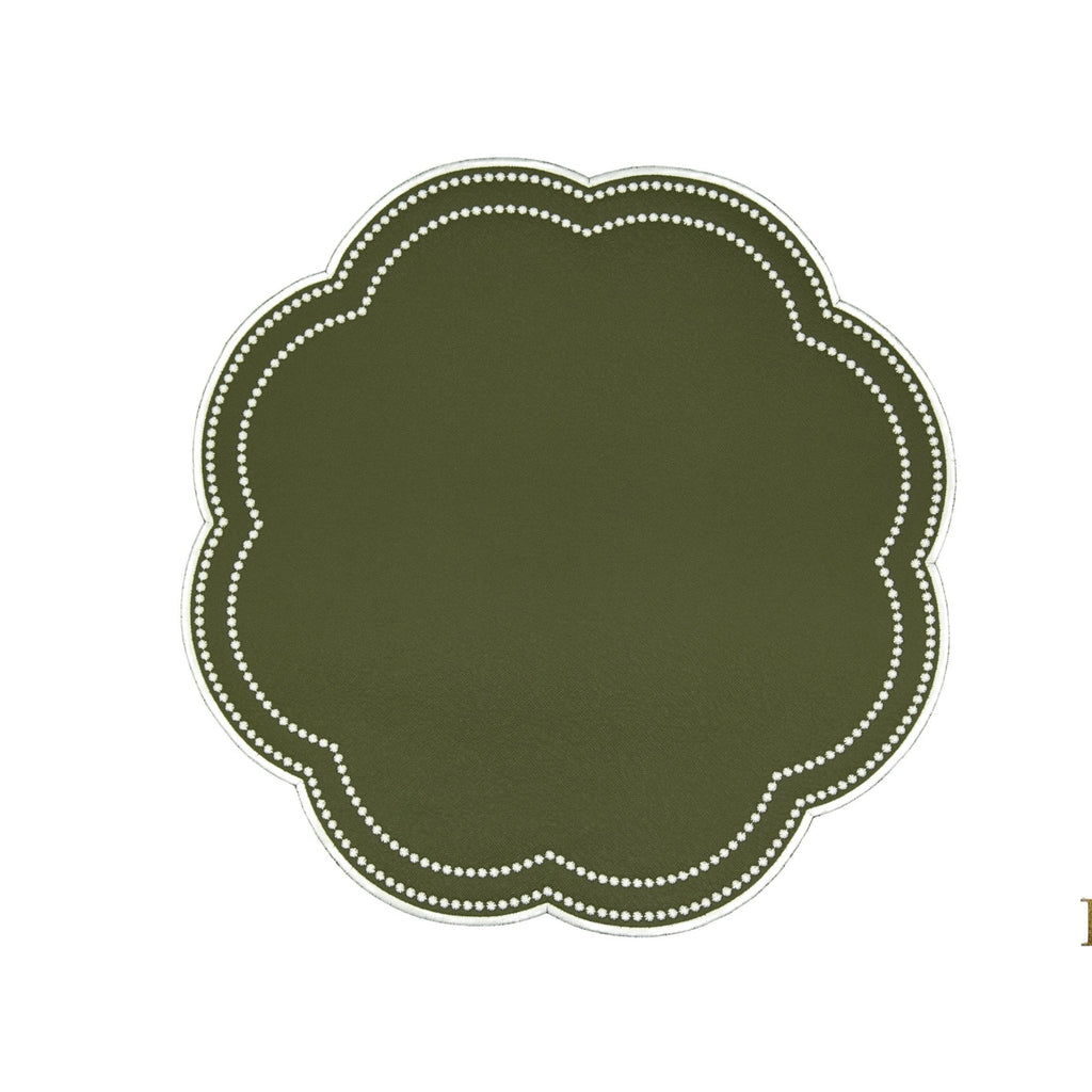 NURTURE GREEN SCALLOPED FAUX LEATHER PLACEMAT (Set Of 4)
