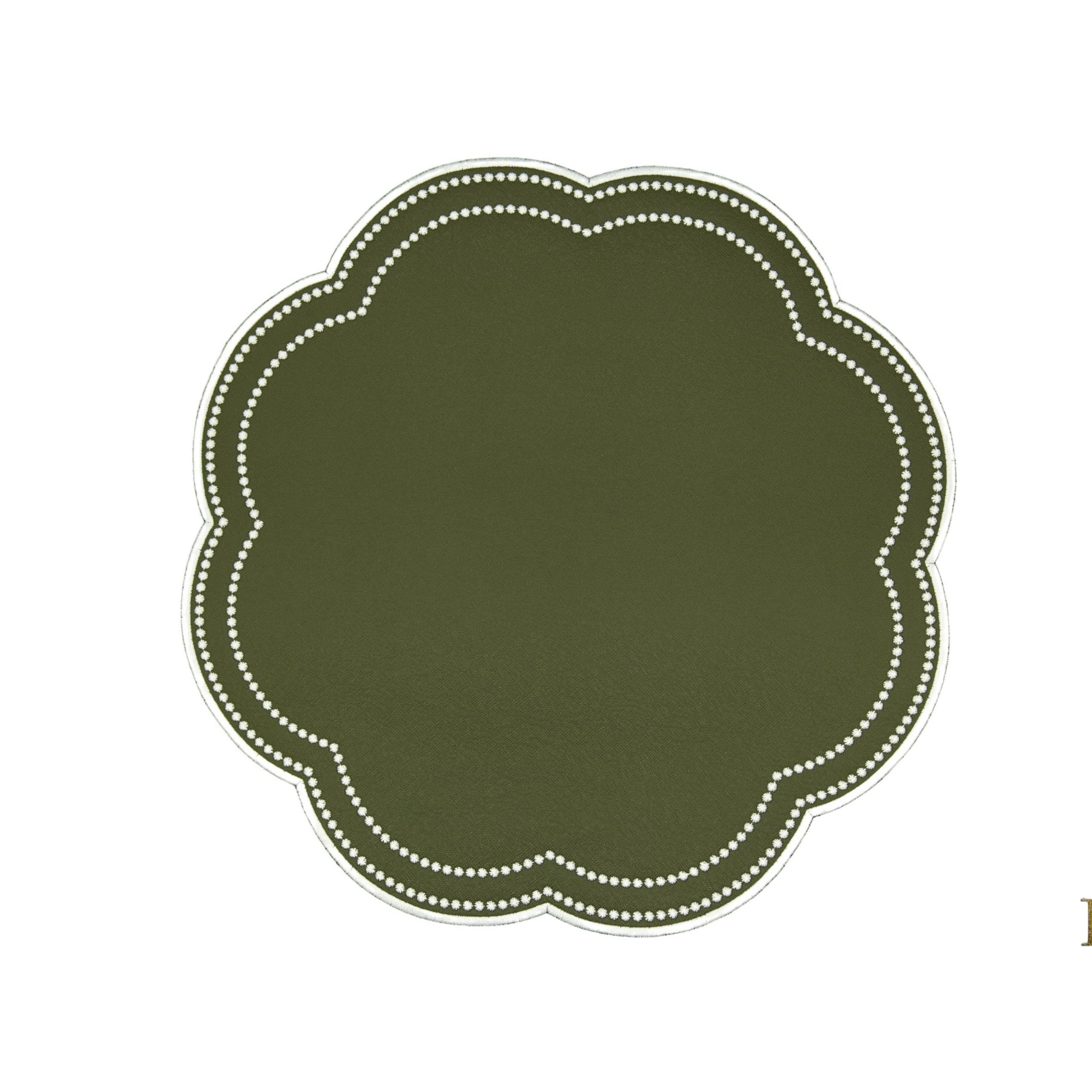 NURTURE GREEN SCALLOPED FAUX LEATHER PLACEMAT (Set Of 4)