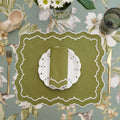 ELARA GREEN RECTANGLE FABRIC PLACEMAT & NAPKIN SET (Set Of 4)