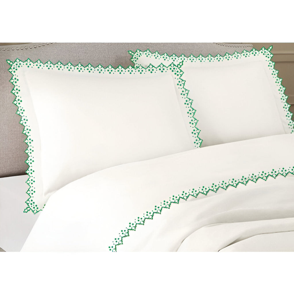 Elegant Flower Embroidered Duvet Cover Set