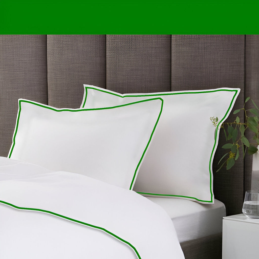 400TC Embroidery Cotton Sateen Solid Duvet Cover Set