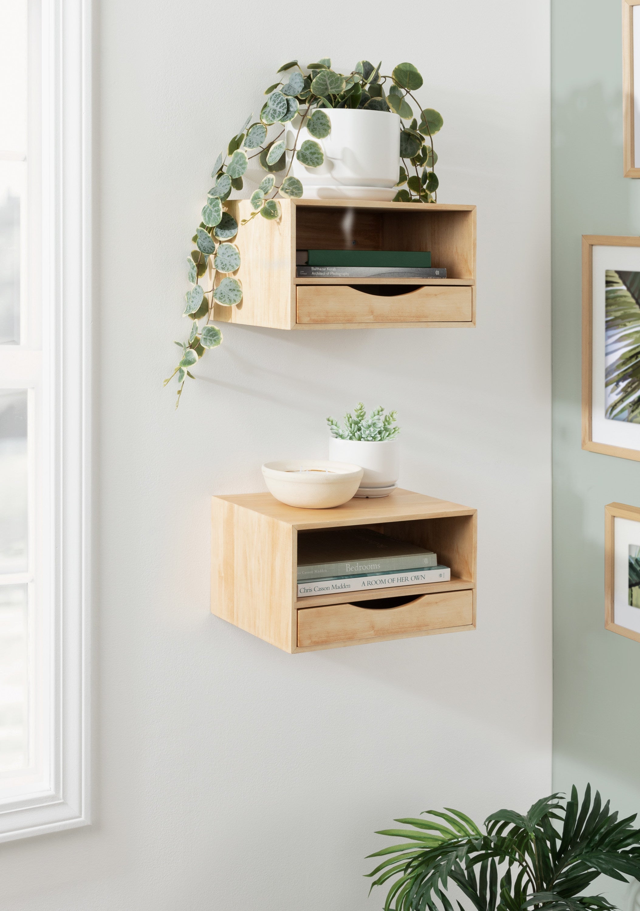 Hutton Floating Wall Shelf with Drawer