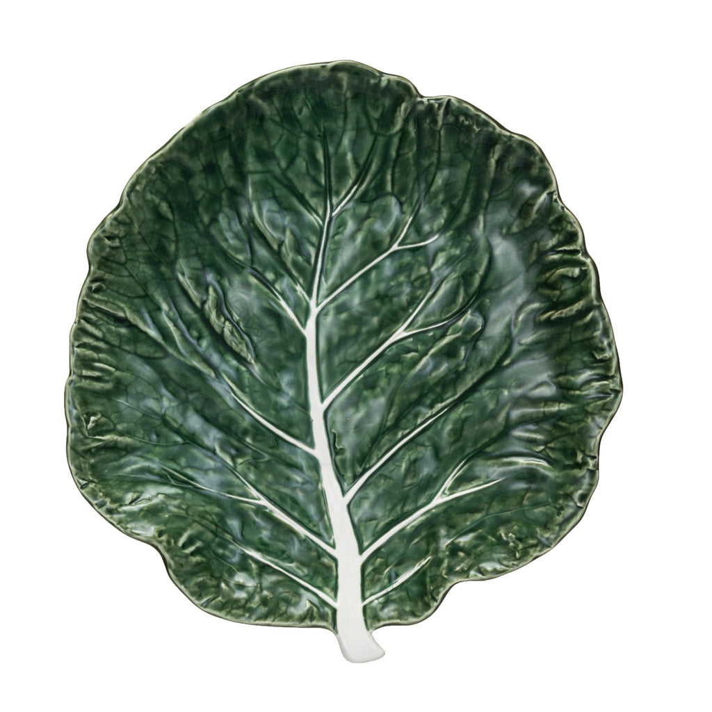 Hand Painted Green Cabbage Ceramic Plate