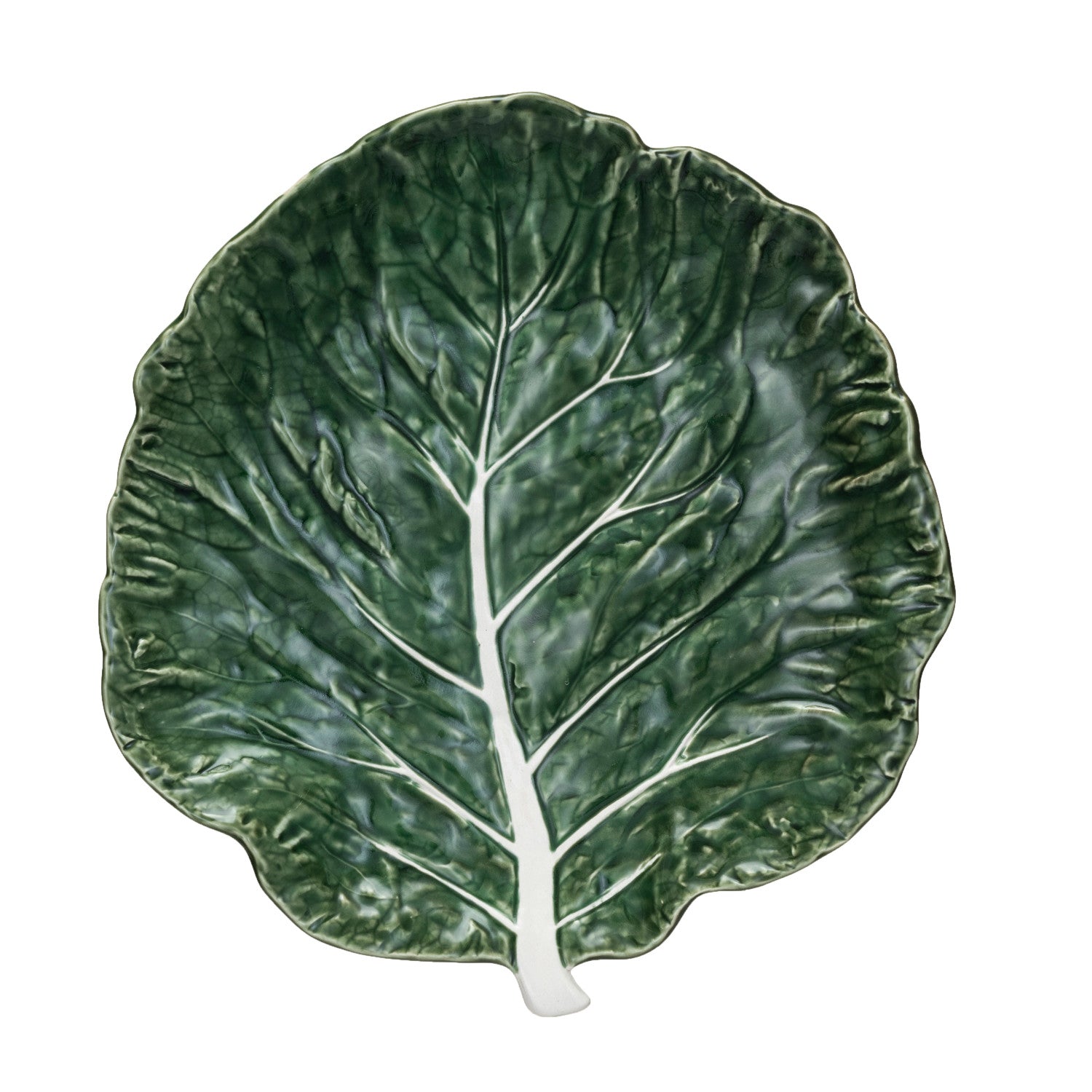 Hand Painted Green Cabbage Ceramic Plate