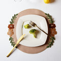 JASMINE BEIGE ROUND FAUX LEATHER PLACEMAT (Set Of 4)