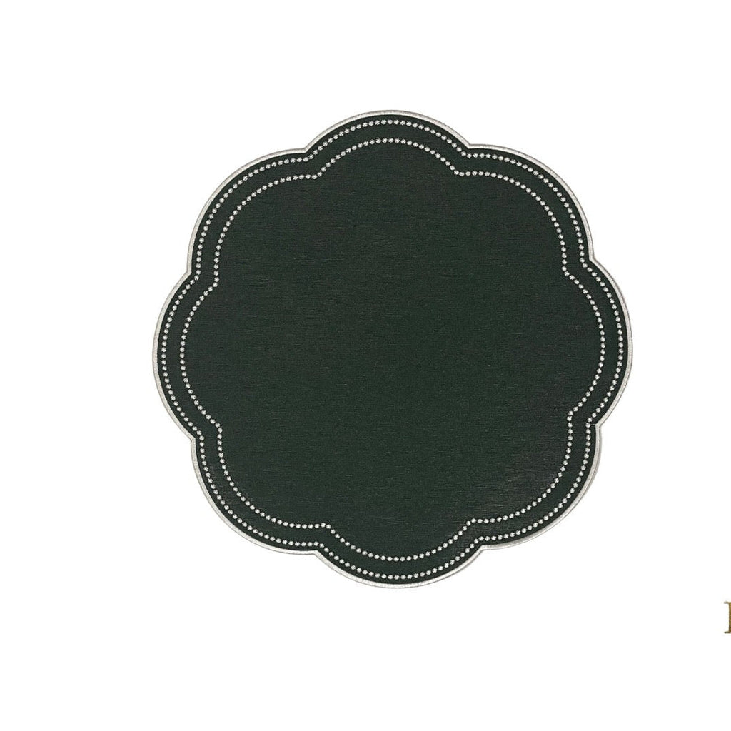 NURTURE GREEN SCALLOPED FAUX LEATHER PLACEMAT (Set Of 4)