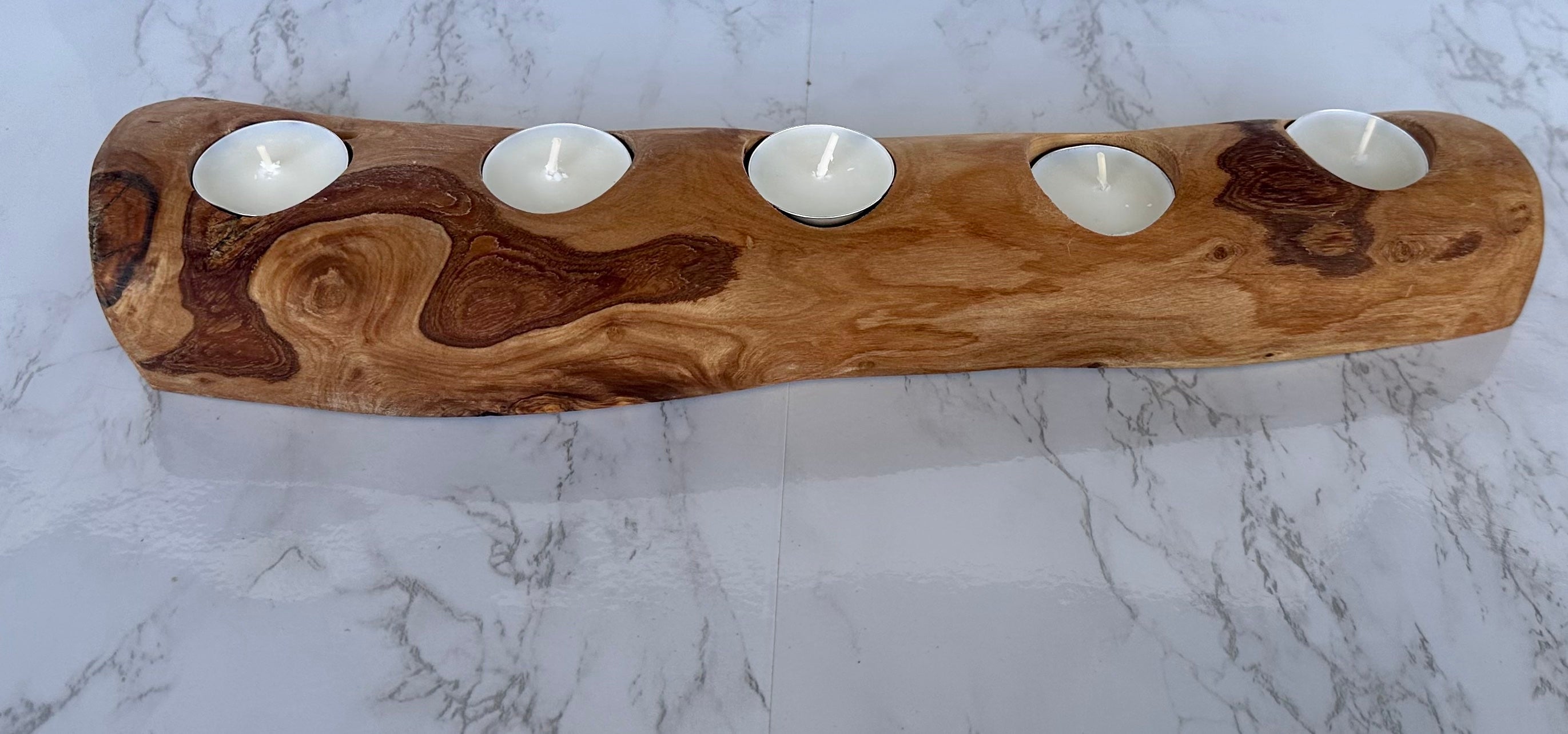 Olive Wood Tealight Candle Holder