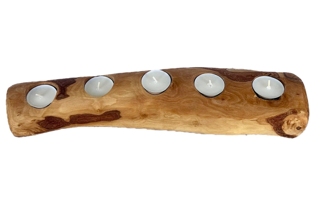 Olive Wood Tealight Candle Holder