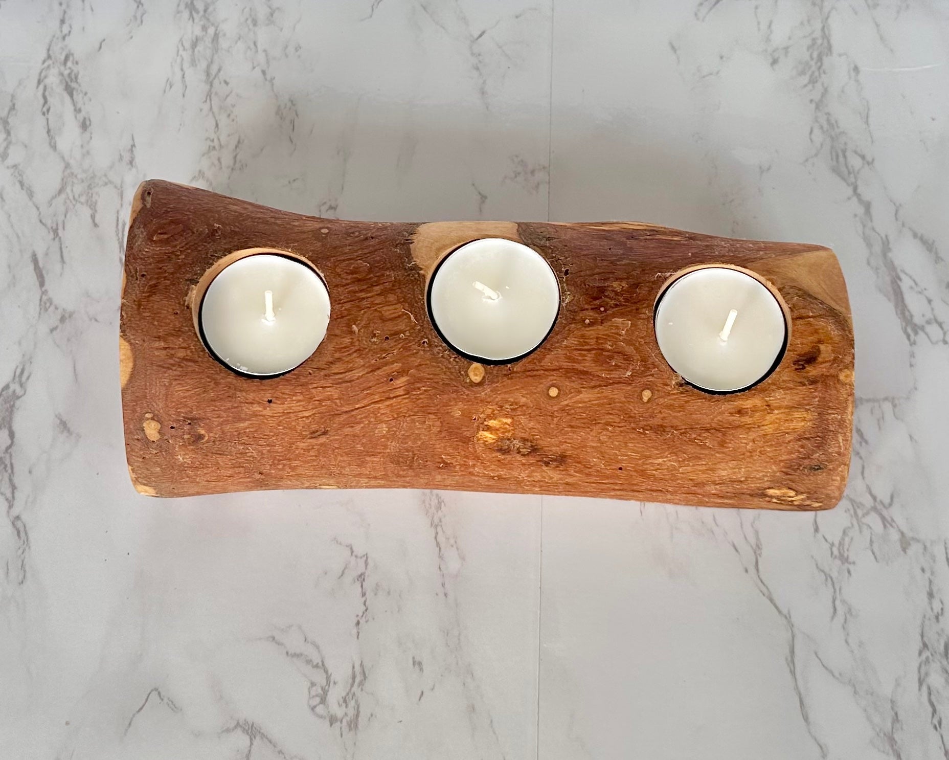 Olive Wood Tealight Candle Holder