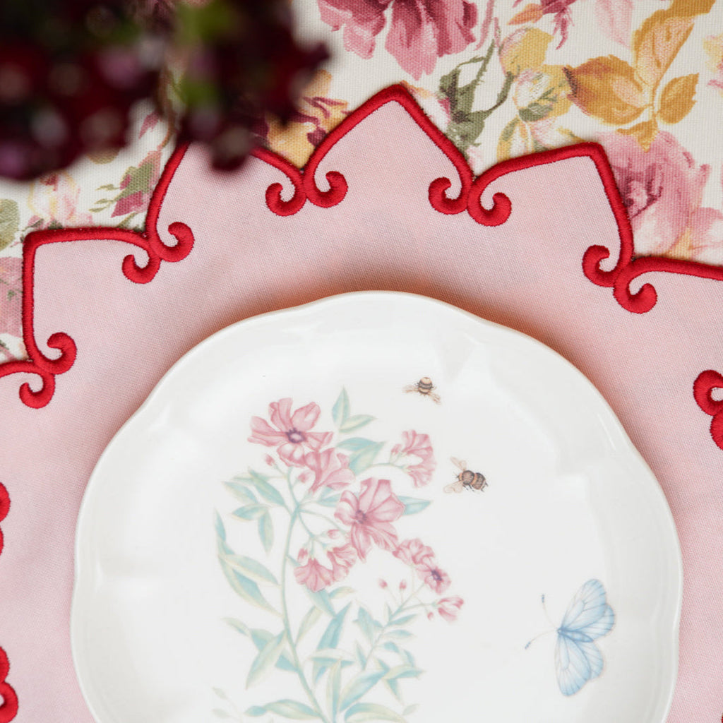 ASHBURY PINK CROWN FABRIC PLACEMAT (Set Of 4)