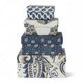 Handmade Blue Paisley Print Nested Gift Boxes