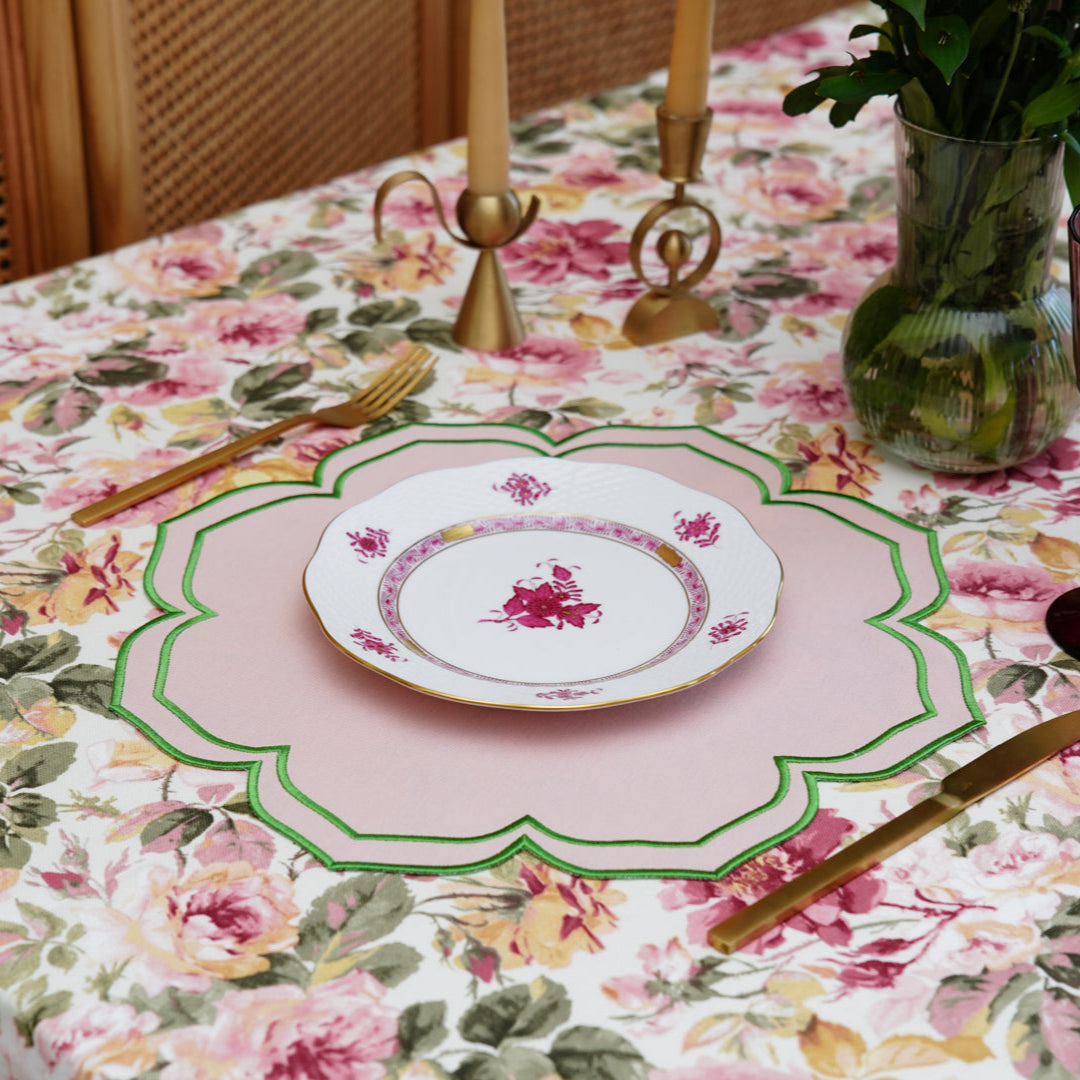 LUMERA PINK WAVY EDGE FABRIC PLACEMAT (Set Of 4)