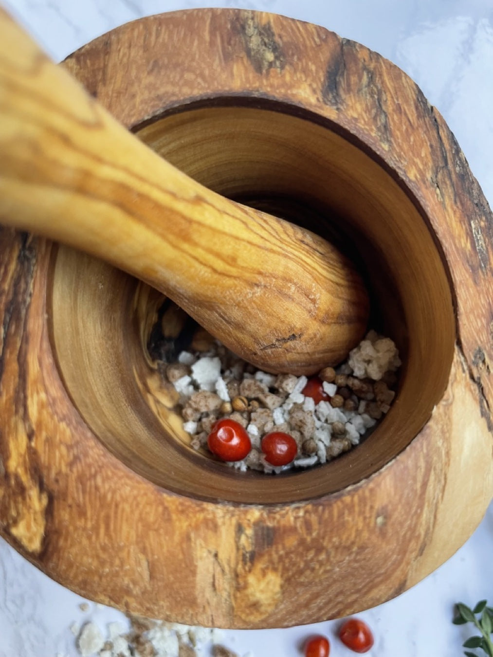 Olive Wood Mortar & Pestle