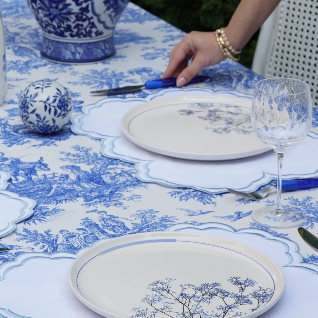 AQUELLE WHITE RECTANGLE FABRIC PLACEMAT (Set Of 4)