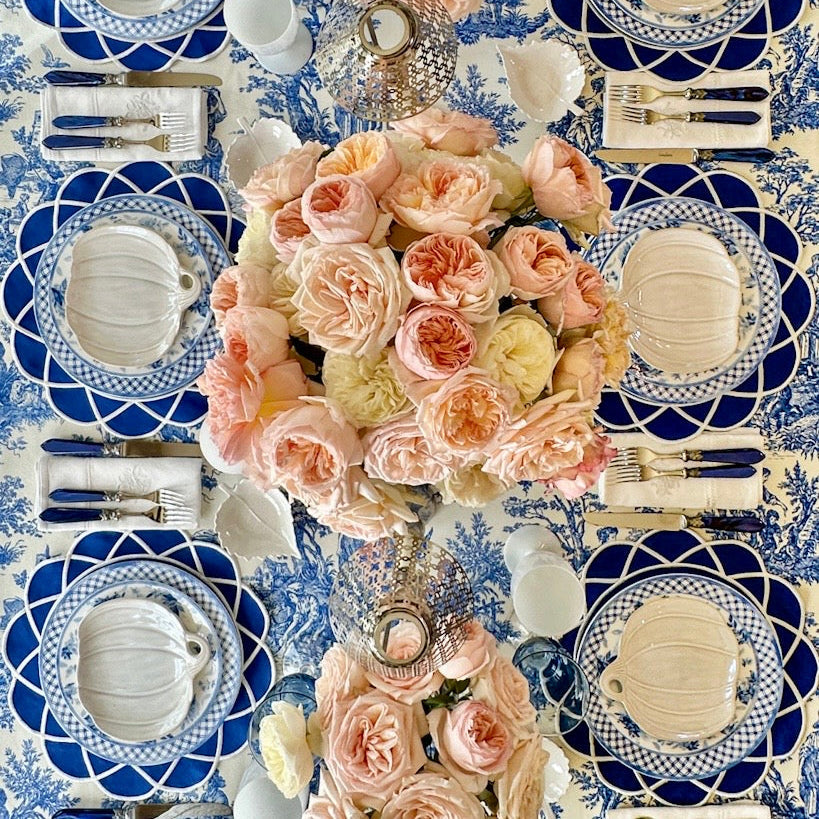 GATHER NAVY BLUE ROUND FABRIC PLACEMAT (Set Of 4)