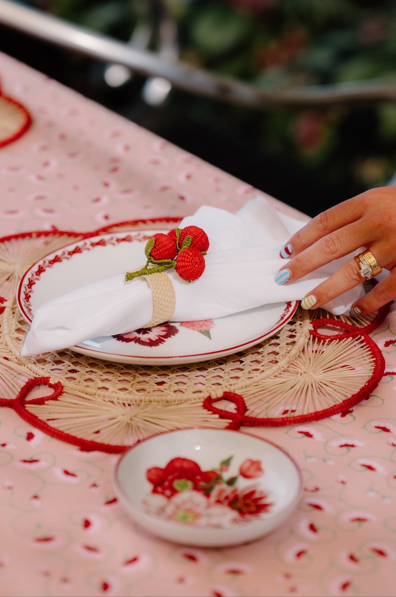 Handwoven Iraca Pomodori Iraca Napkin Rings