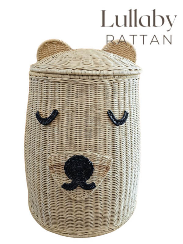 Natural Rattan Bear Hamper