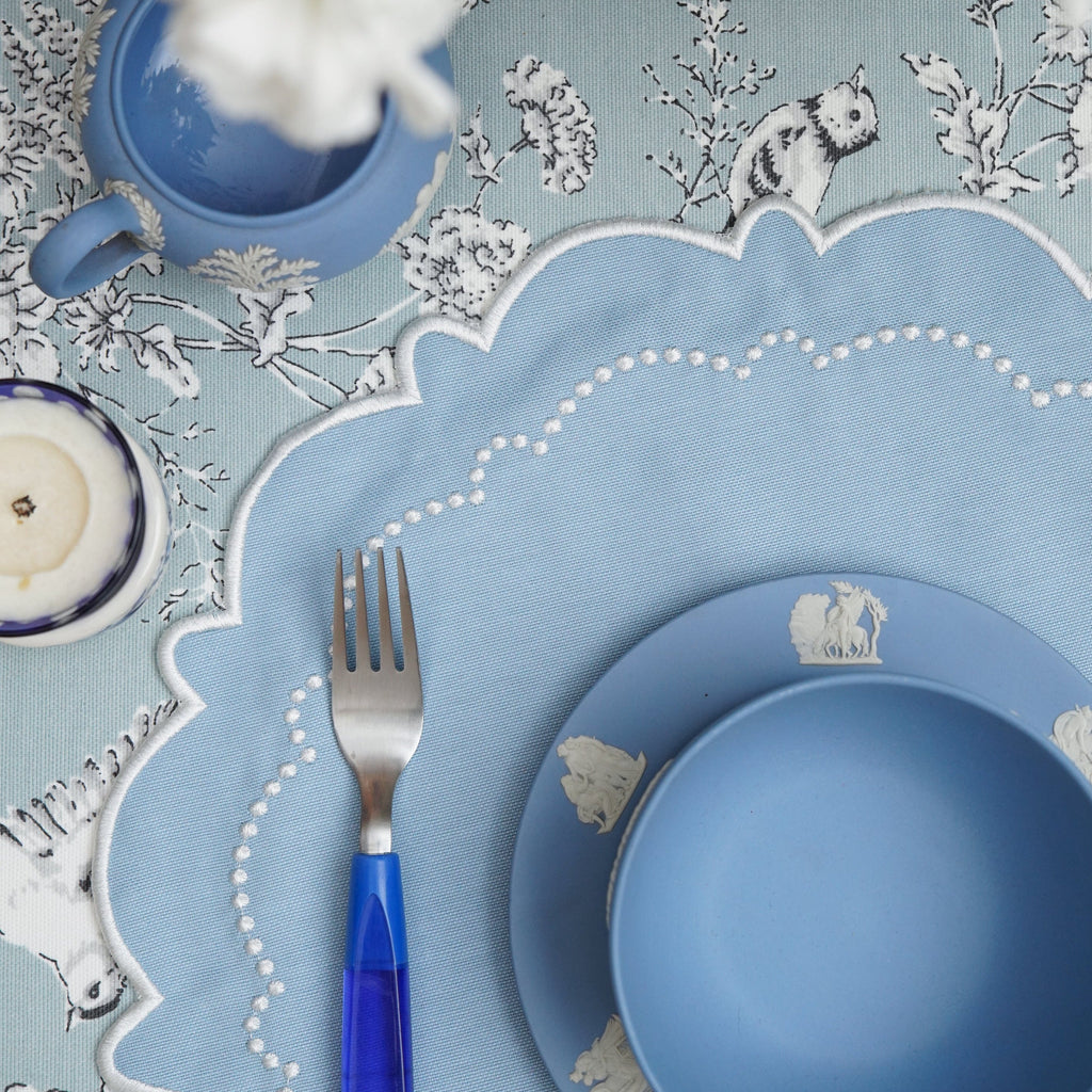 HARMONY BLUE ROUND FABRIC PLACEMAT (Set Of 4)