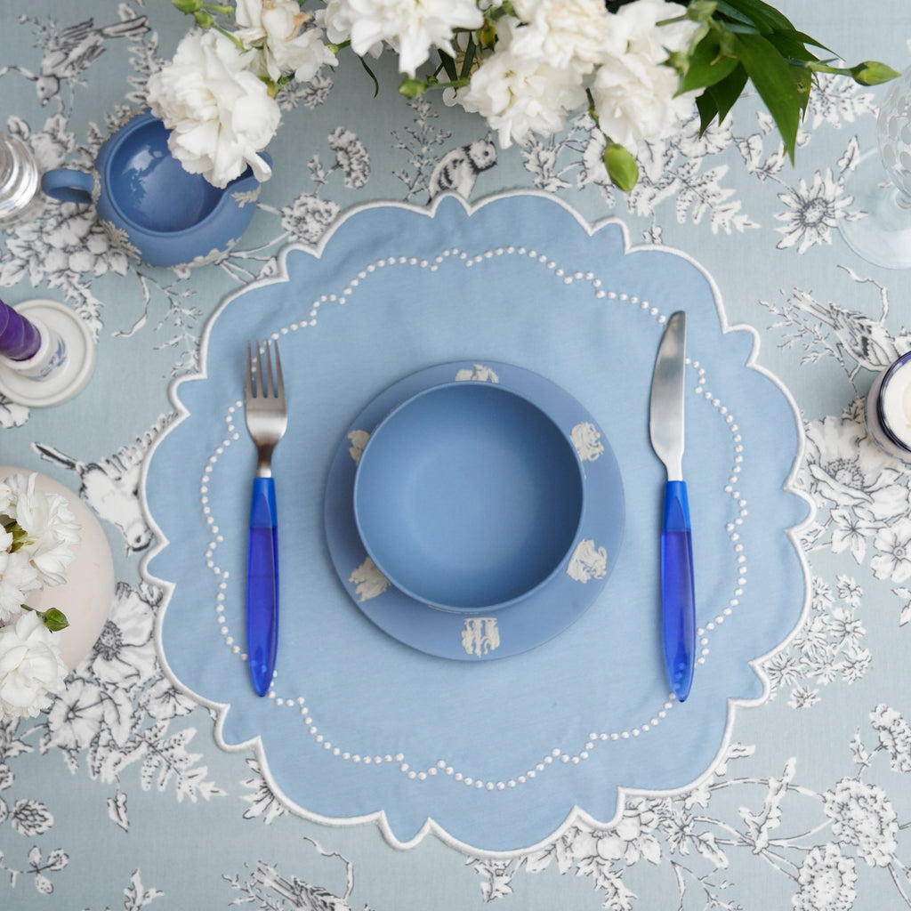 HARMONY BLUE ROUND FABRIC PLACEMAT (Set Of 4)