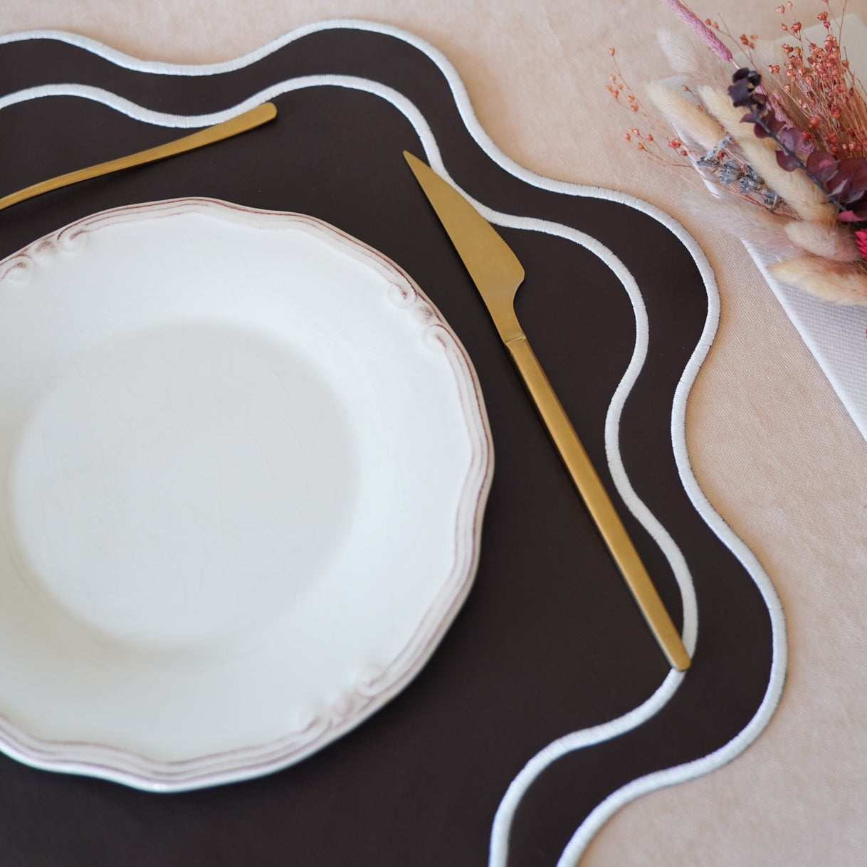 HAVEN BROWN FAUX LEATHER PLACEMAT (Set Of 4)