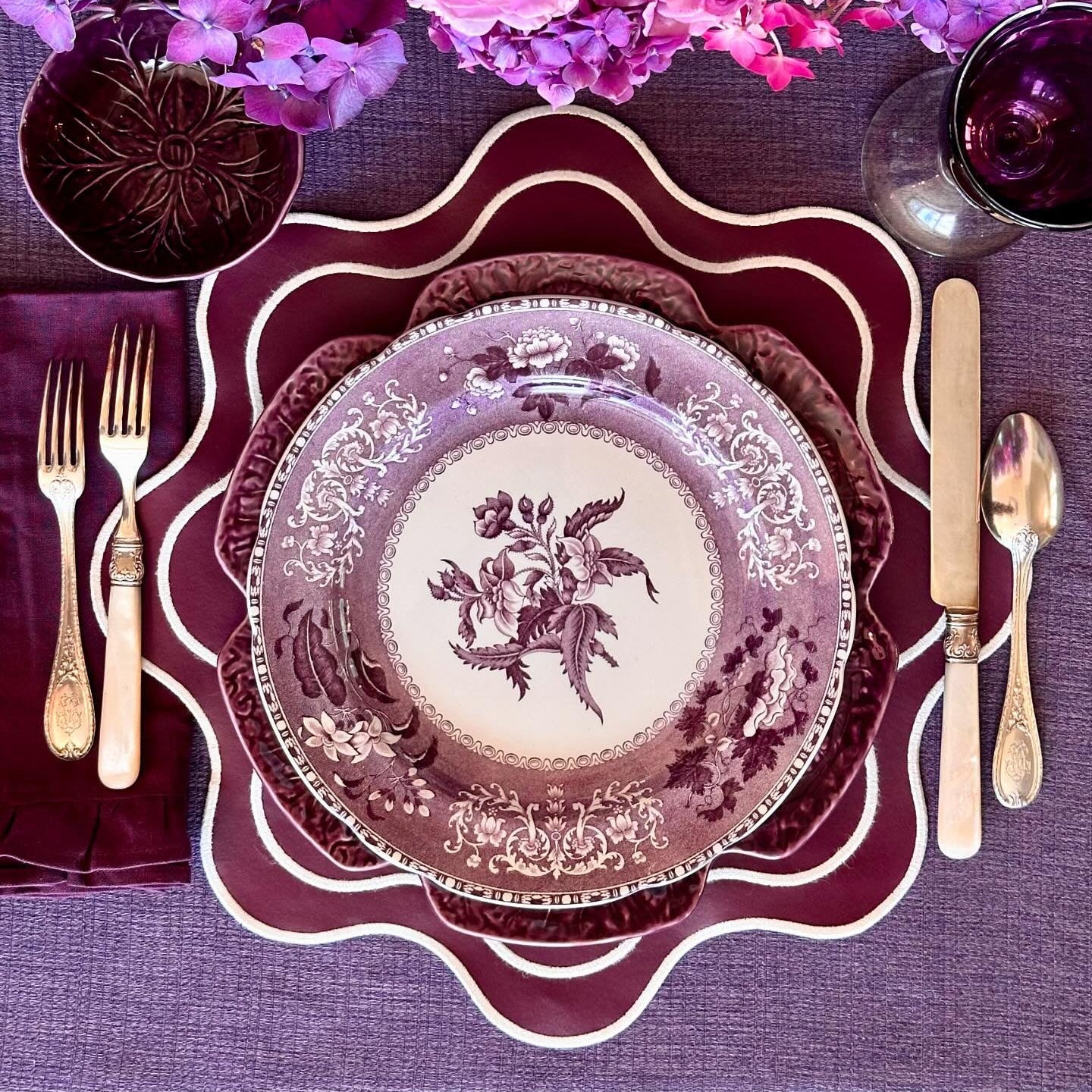 Haven Oxblood Wavy-Edge Placemats