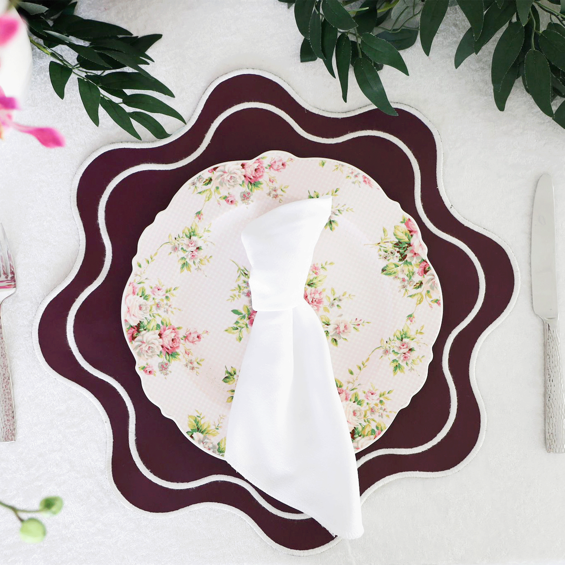 Haven Oxblood Wavy-Edge Placemats