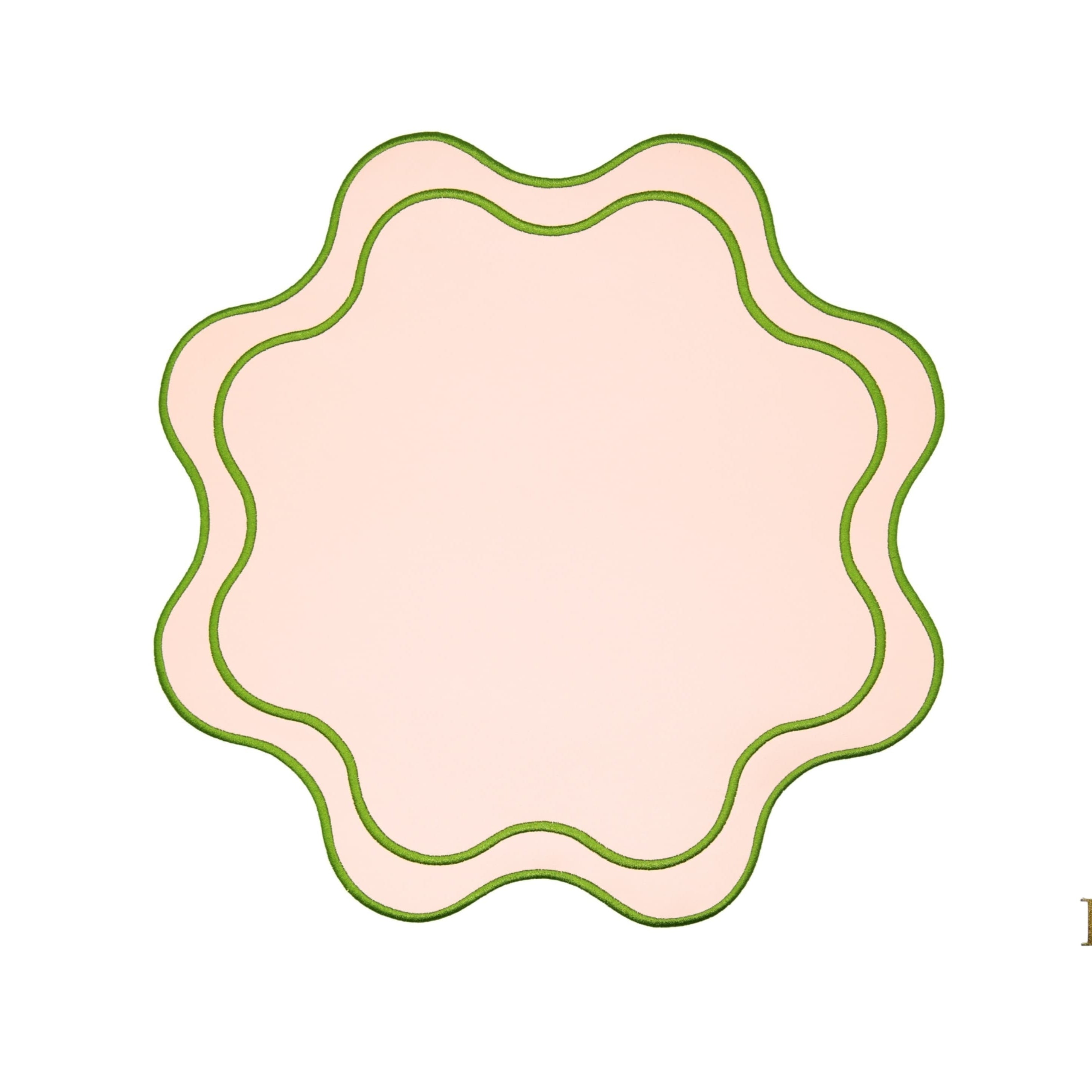 HAVEN PINK WAVY EDGE FAUX LEATHER PLACEMAT (Set Of 4)