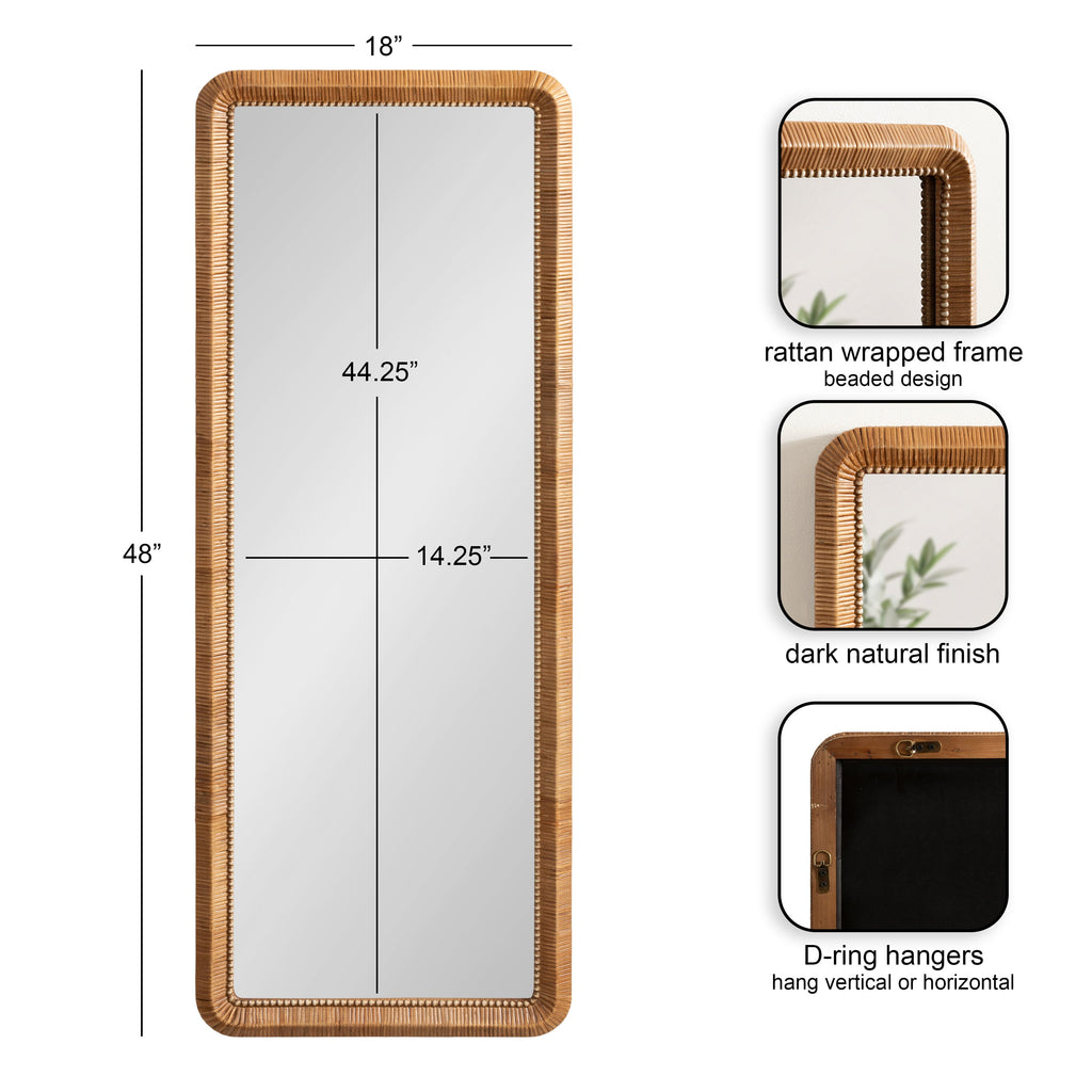 Rahfy Beaded Rectangle Framed Mirror