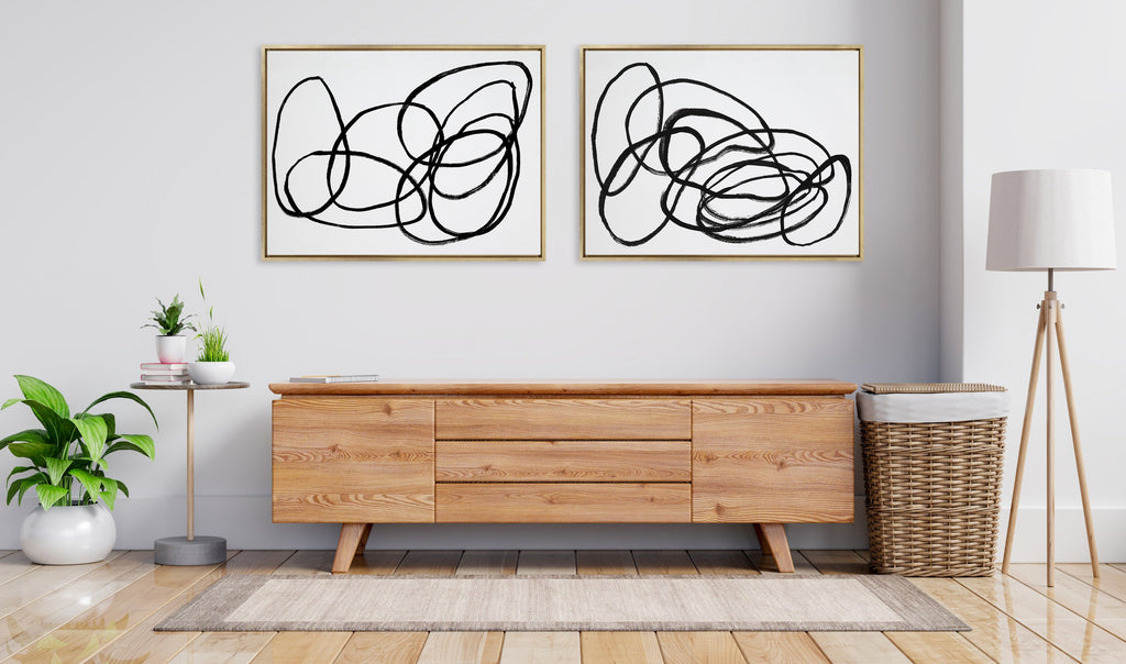 Sylvie Ring of Light and Ring of Light 2 Framed Canvas Art Set by Nikki Chu