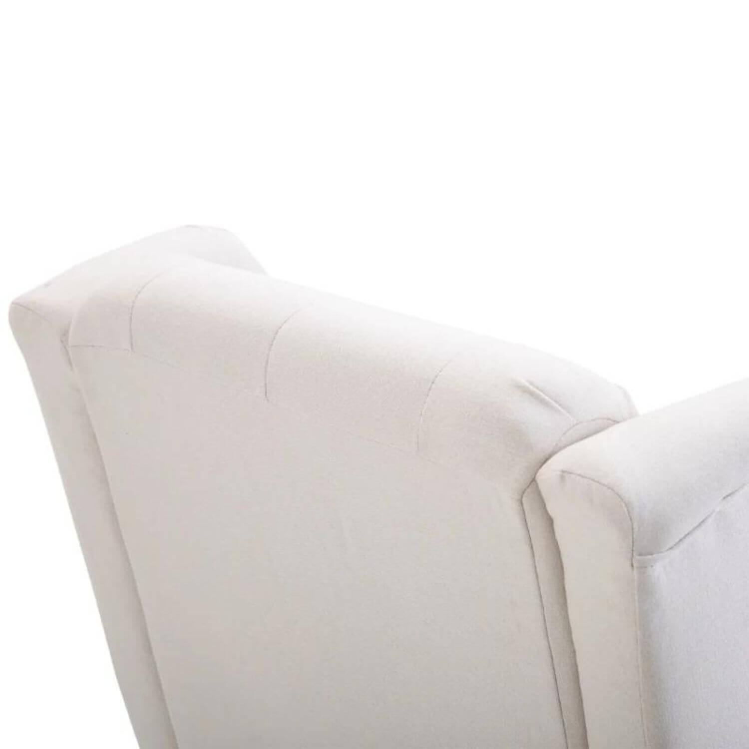 Cream Tufted Wingback Nursery Chair