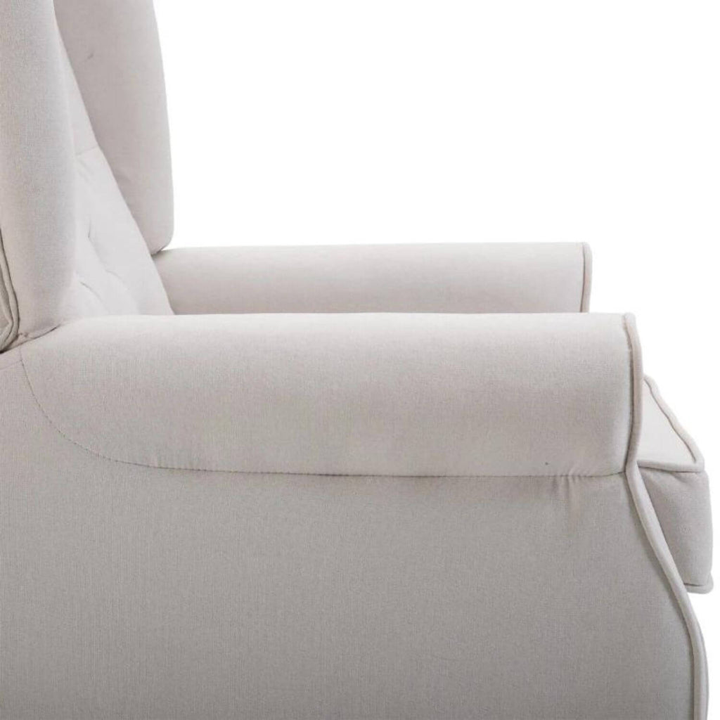 Cream Tufted Wingback Nursery Chair