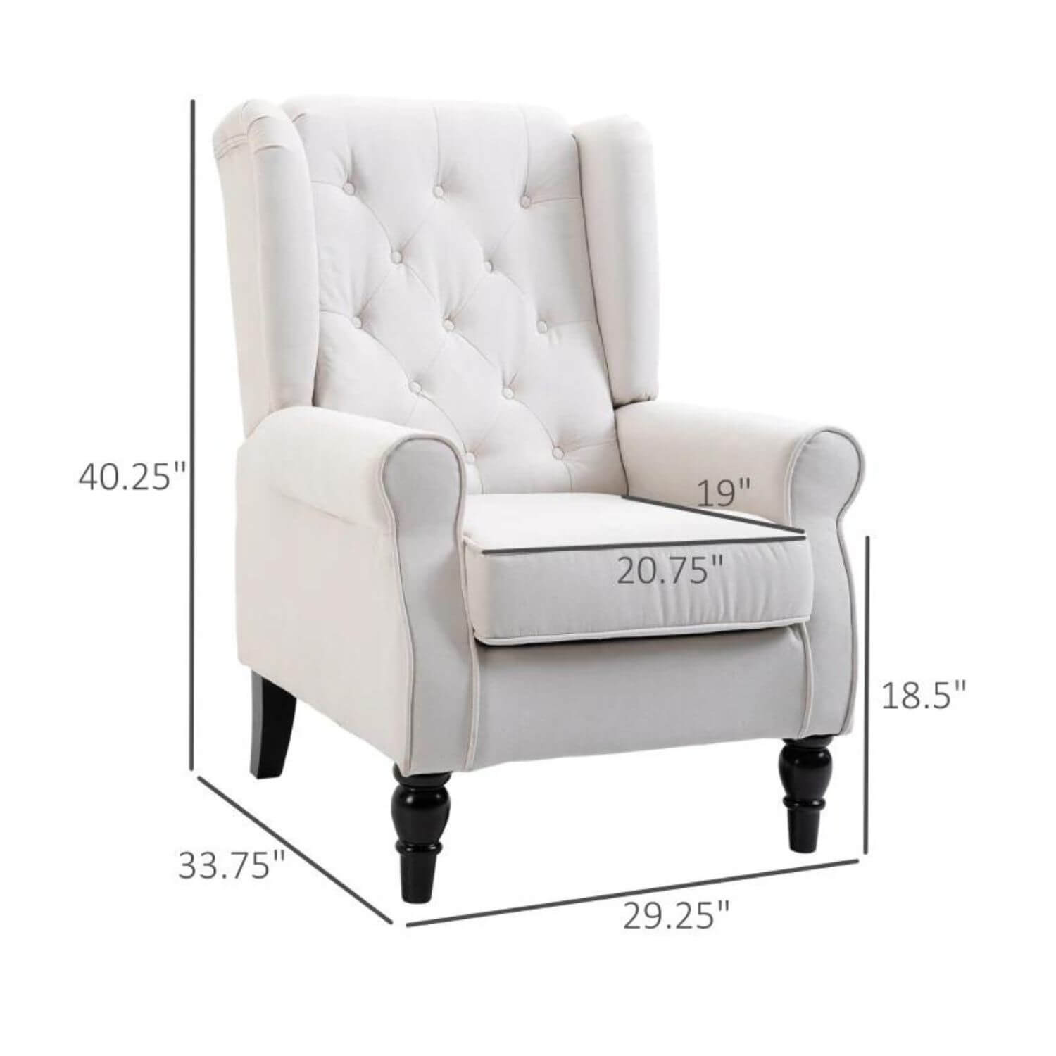 Cream Tufted Wingback Nursery Chair