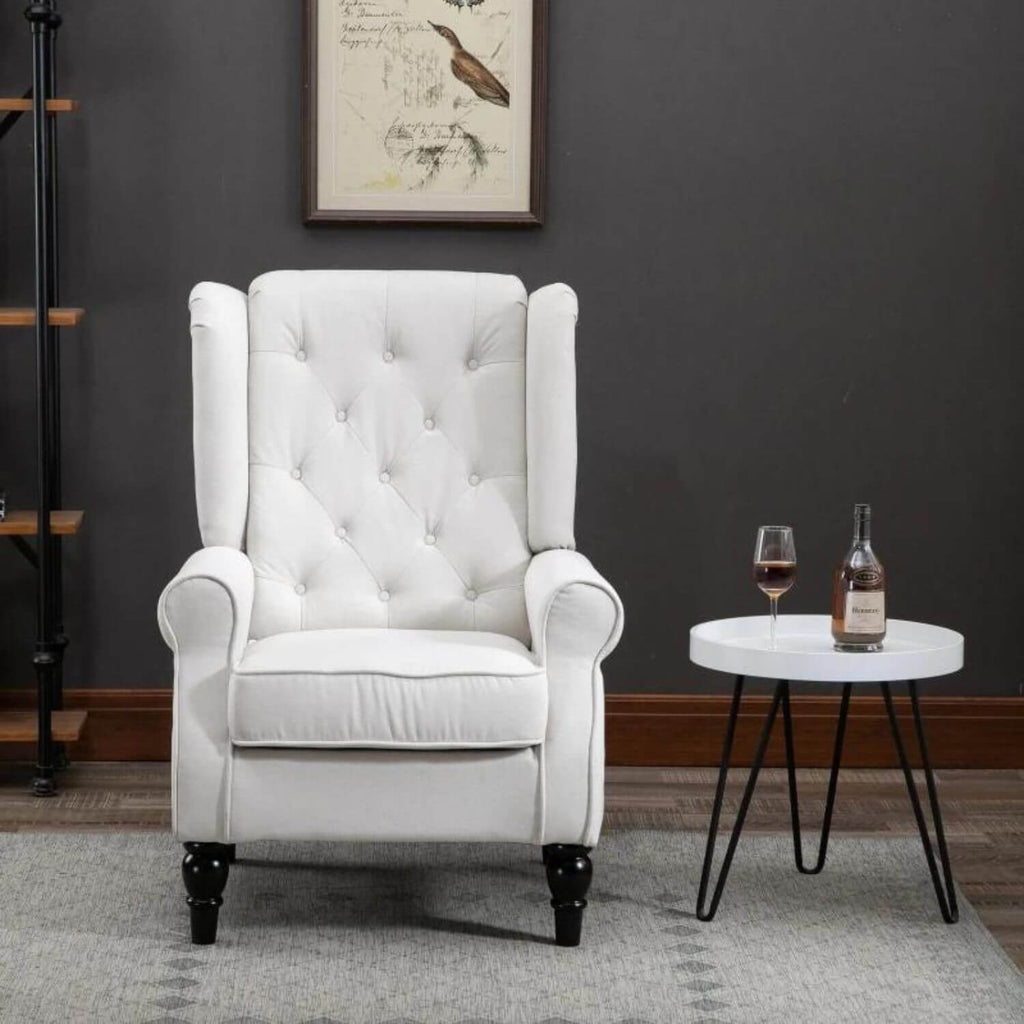 Cream Tufted Wingback Nursery Chair