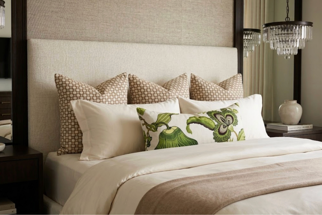 Betwixt Pillow Cover in Biscuit, Schumacher Textiles