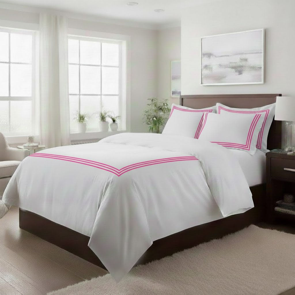 500TC Cotton Sateen Triple-Embroidery Duvet Cover Set