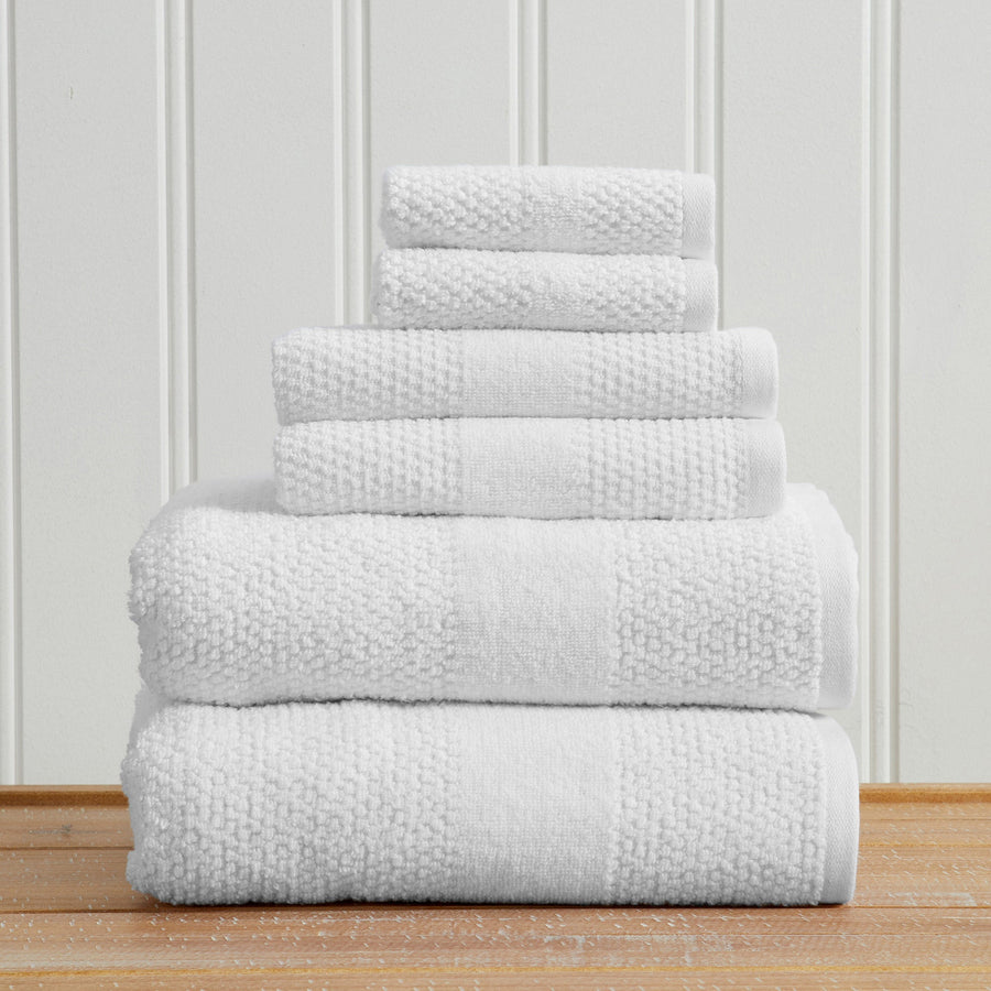 Marbella Cotton Woven-Texture Bath Towel Set