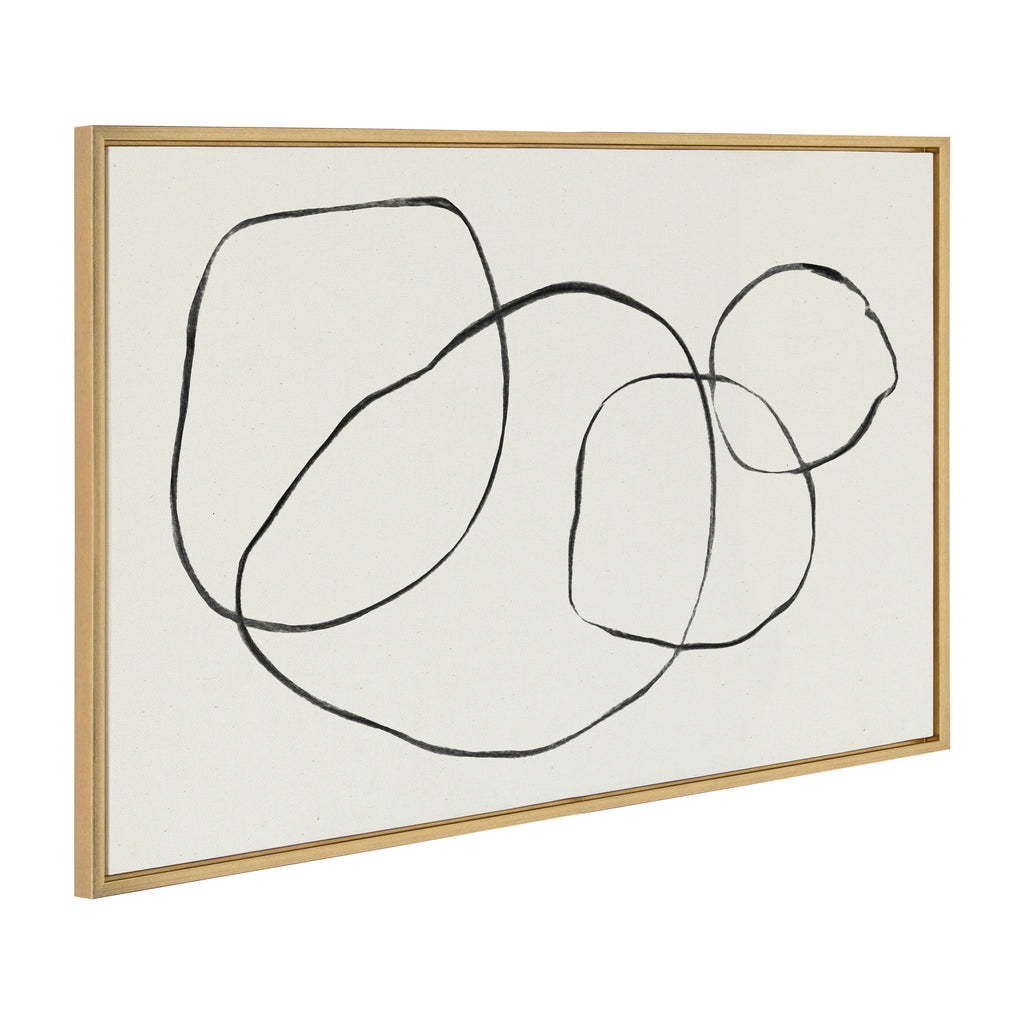 Sylvie Going in Circles and Minimalist Woman Framed Canvas Set by Teju Reval of SnazzyHues