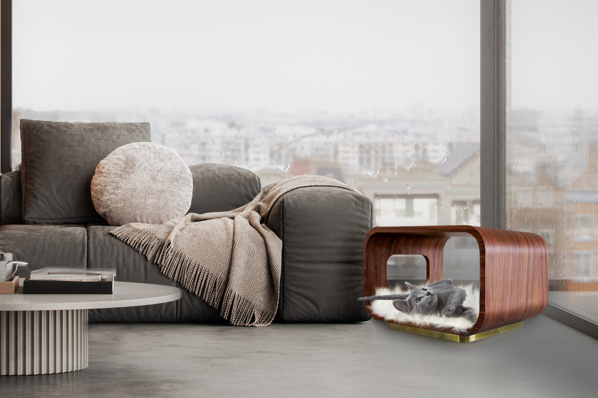 The LUNA Bed in Walnut