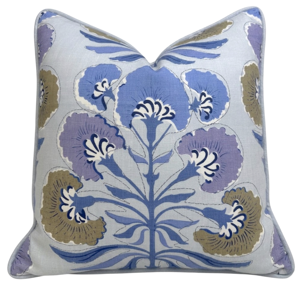 Tybee Tree Pillow Cover in Lavender and Blue, Thibaut Pillows
