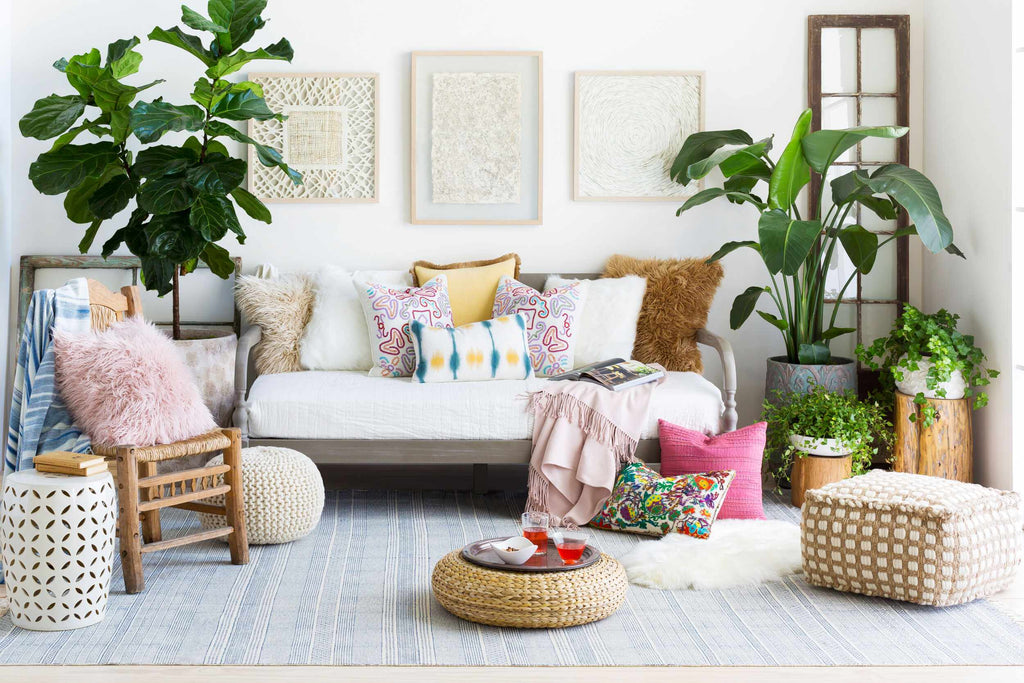 Brookneal Woven Jute & Wool Pouf