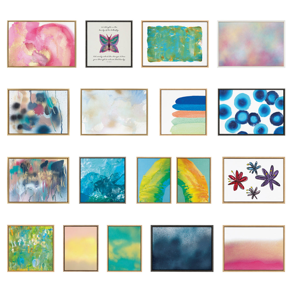Sylvie Sandy Moon and Carmamel Sunset Framed Canvas Art Set by Mentoring Positives