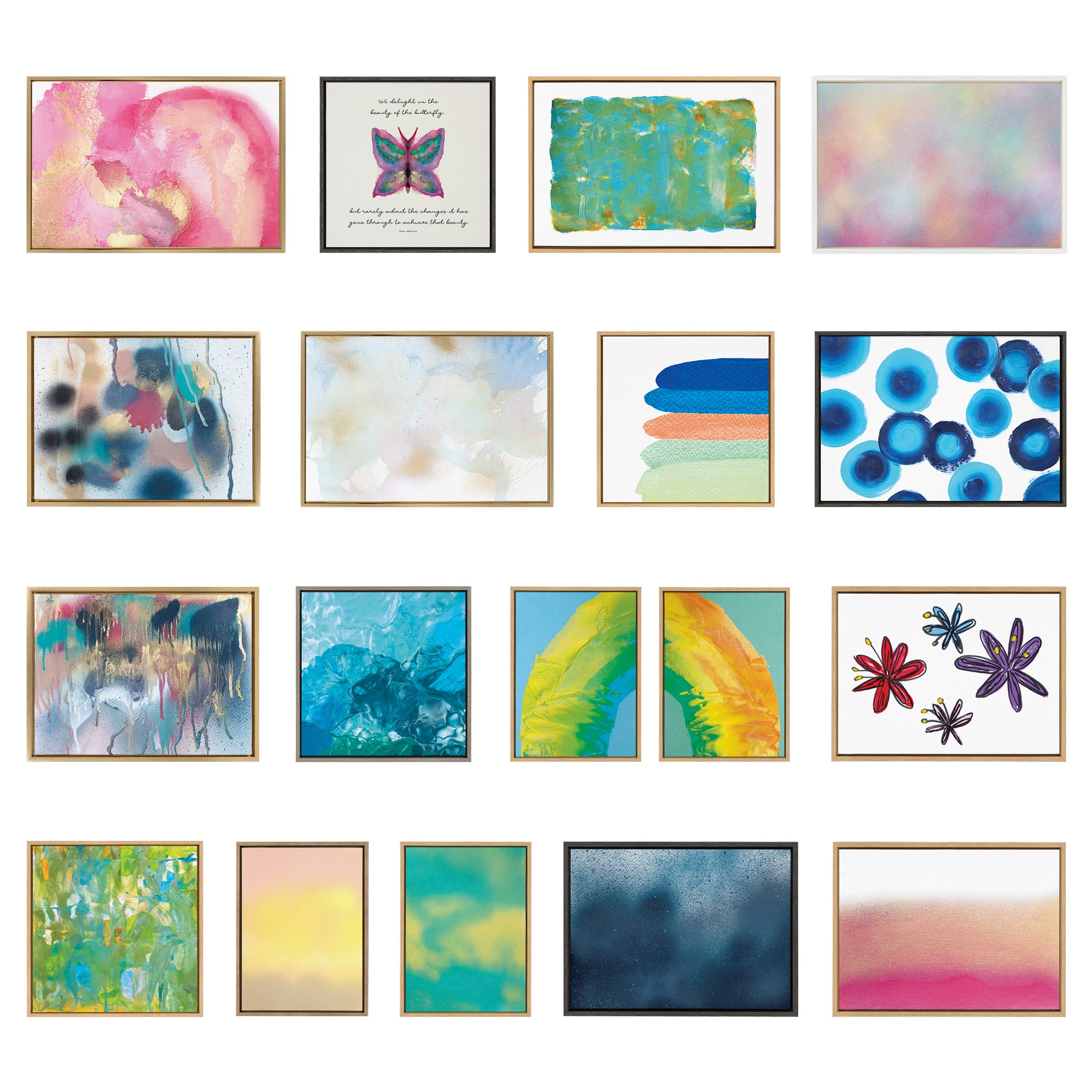 Sylvie Sandy Moon and Carmamel Sunset Framed Canvas Art Set by Mentoring Positives