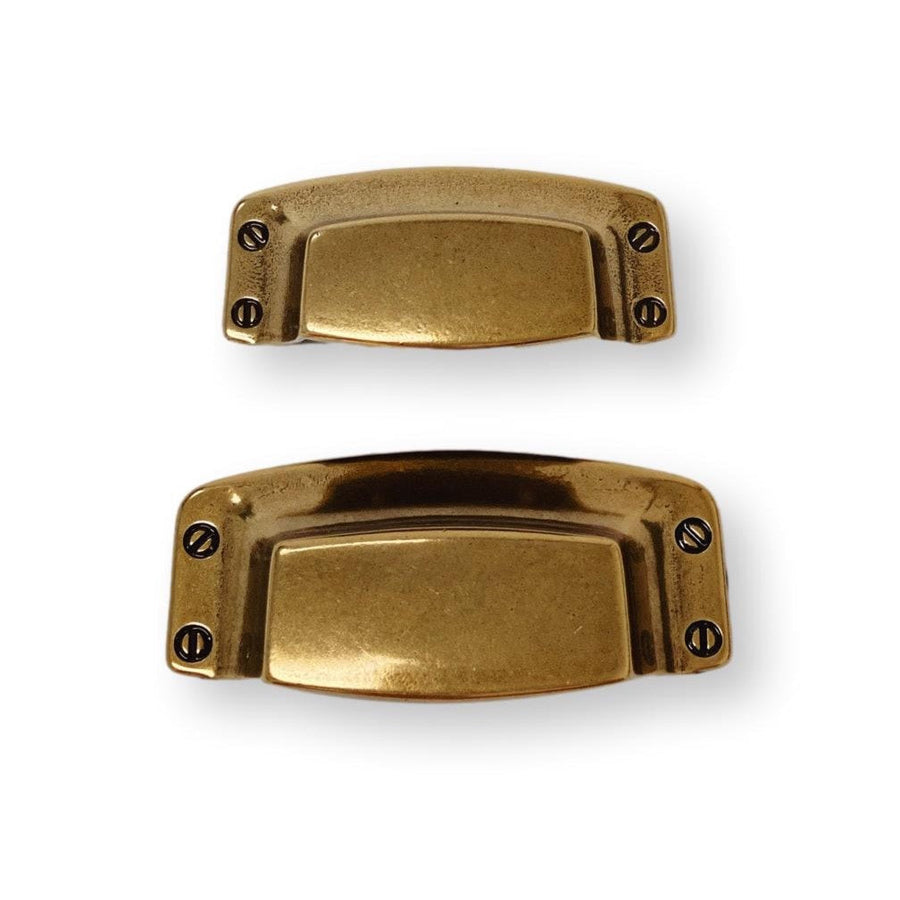 Drawer Cup Pull "Tuscany" in Antique Brass - Brass Cabinet Hardware