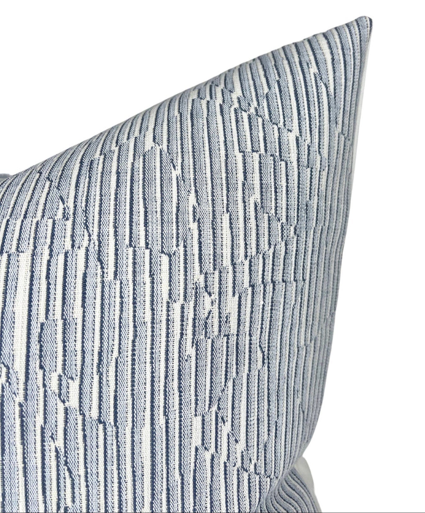 Cadence Striped Pillow Cover in Denim Blue