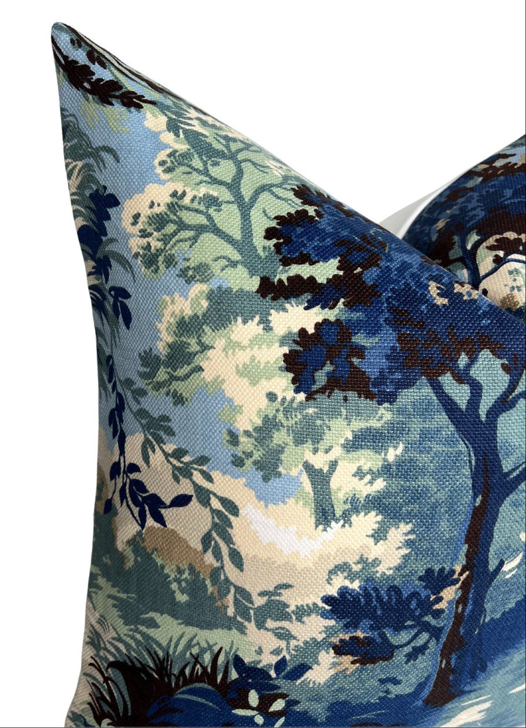 Lincoln Toile Pillow Cover in Navy and Green, Thibaut Pillows