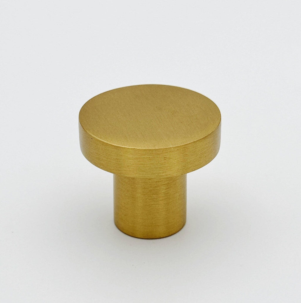 Brushed Brass "Lounge" Cabinet Knob and Wire Drawer Pulls