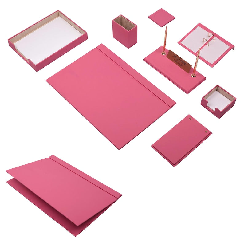 MOOG 10-Piece Leather Desk Set