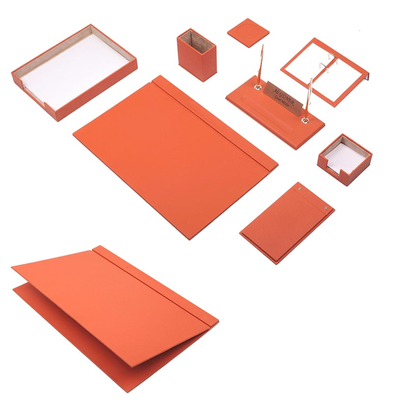 MOOG 10-Piece Leather Desk Set