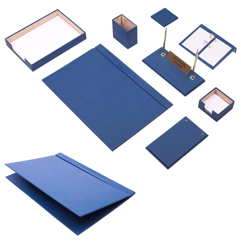 MOOG 10-Piece Leather Desk Set